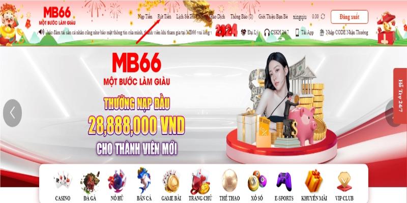 Quy trình rút tiền Mb66 nhanh chóng, tiện lợi